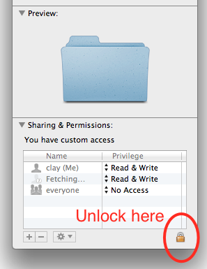 Get info dialog box - Mac OSX
