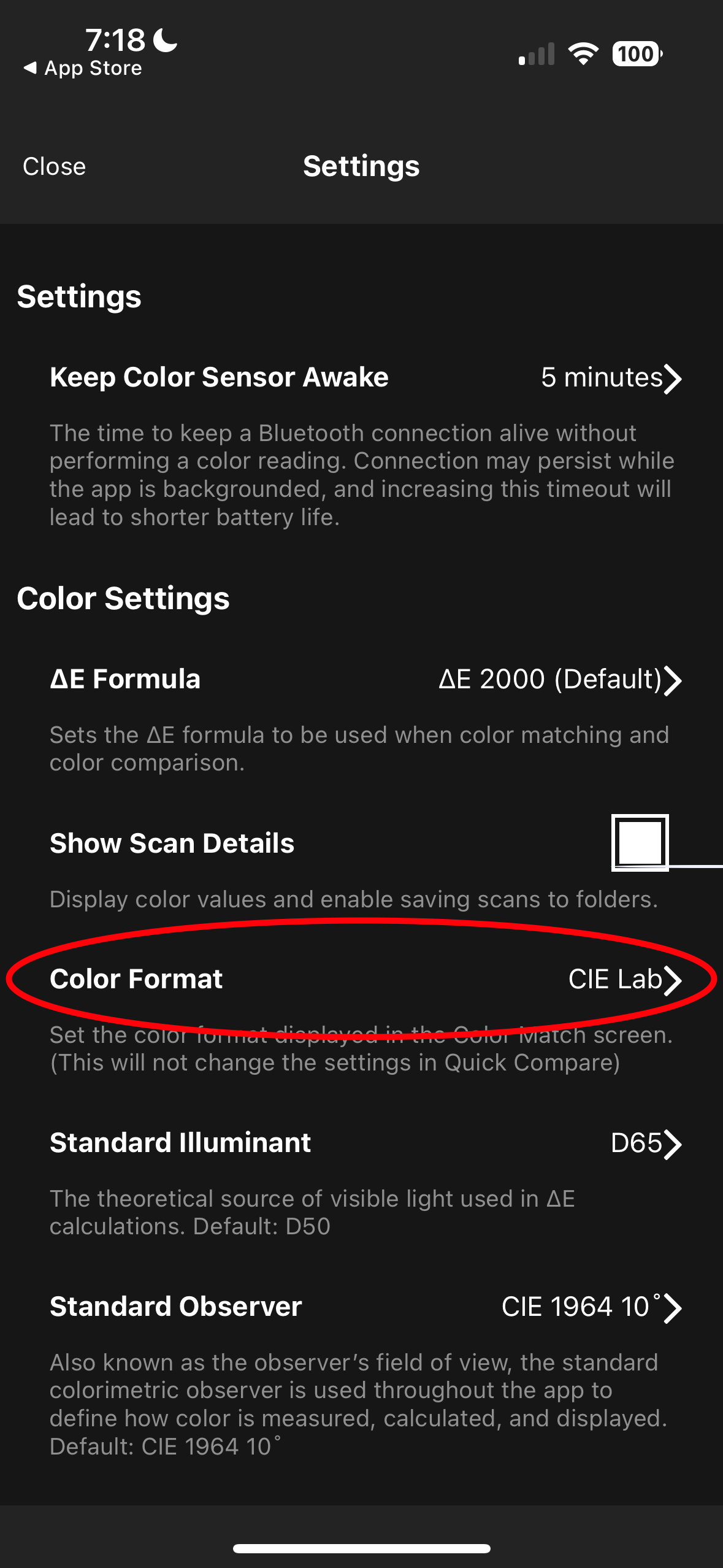 Color Muse settings