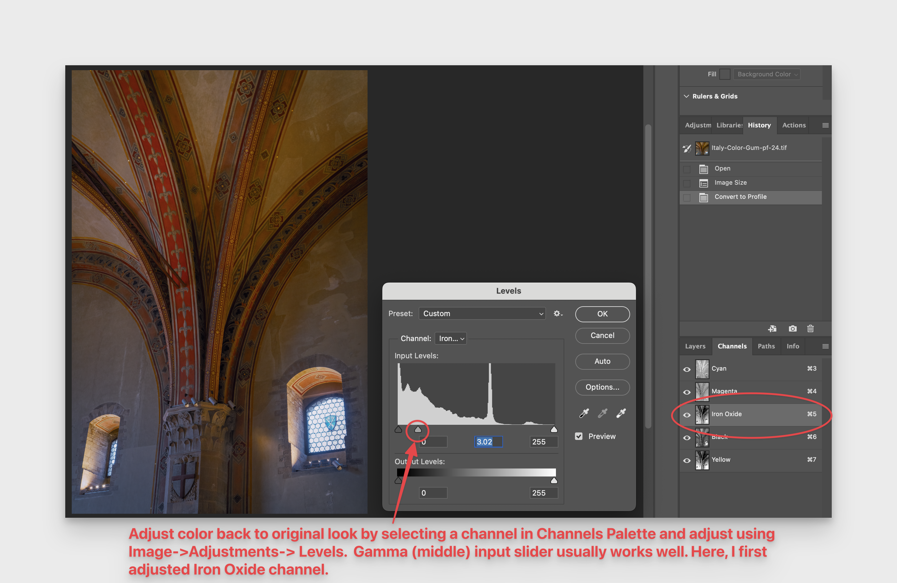 Adjusting the Iron Oxide channel